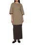 模特儿示范图 - 点击放大 - TOTEME - Relaxed T-Shirt Cotton Cashmere Dress