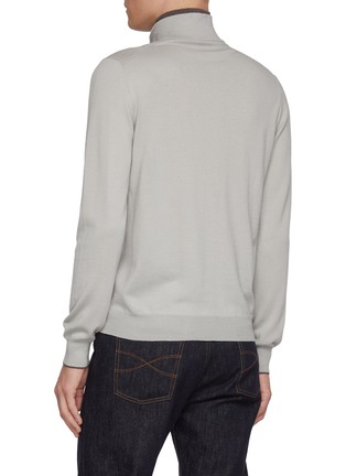 背面 - 点击放大 - EQUIL - High Neck Zip Up Wool Cardigan