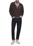 模特儿示范图 - 点击放大 - EQUIL - High Neck Zip Up Wool Cardigan