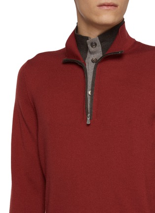  - EQUIL - Mock Neck Half Zip Wool Knit Sweater