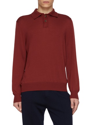 首图 - 点击放大 - EQUIL - Long Sleeve Wool Knit Polo Top