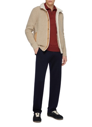 模特儿示范图 - 点击放大 - EQUIL - Long Sleeve Wool Knit Polo Top