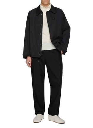 模特儿示范图 - 点击放大 - EQUIL - Long Sleeve Wool Knit Polo Top