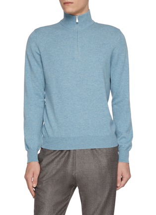 首图 - 点击放大 - EQUIL - Mock Neck Half Zip Cashmere Sweater