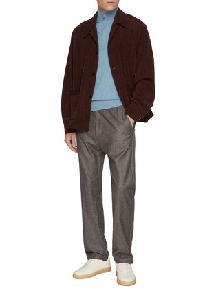 模特儿示范图 - 点击放大 - EQUIL - Mock Neck Half Zip Cashmere Sweater
