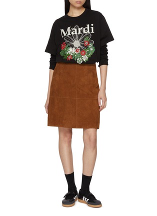 模特儿示范图 - 点击放大 - MARDI MERCREDI - Jardin Floral Print Cotton T-Shirt