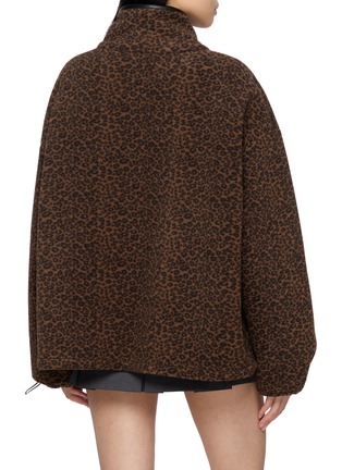 背面 - 点击放大 - MARDI MERCREDI - Leather Trim Leopard Pattern Fleece Jacket