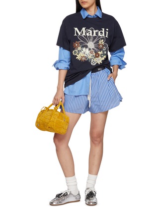 模特儿示范图 - 点击放大 - MARDI MERCREDI - Flower Graphic Crewneck Cotton T-Shirt