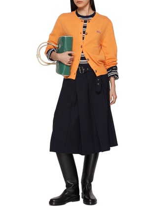 模特儿示范图 - 点击放大 - MARDI MERCREDI - Embroidered Logo Knit Cardigan