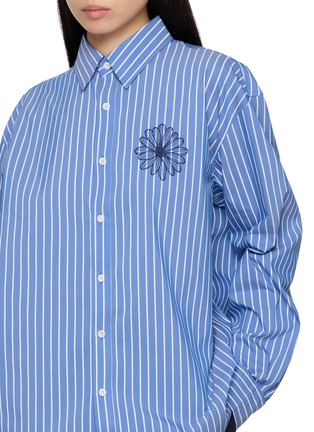  - MARDI MERCREDI - Embroidered Striped Cotton Shirt