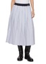 首图 - 点击放大 - MARDI MERCREDI - Contrast Waistband Pleated Striped Cotton Maxi Skirt