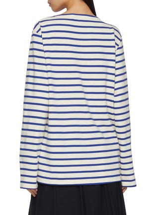 背面 - 点击放大 - MARDI MERCREDI - Striped Floral Print Cotton T-Shirt
