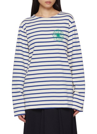 首图 - 点击放大 - MARDI MERCREDI - Striped Floral Print Cotton T-Shirt