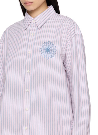  - MARDI MERCREDI - Embroidered Striped Cotton Shirt
