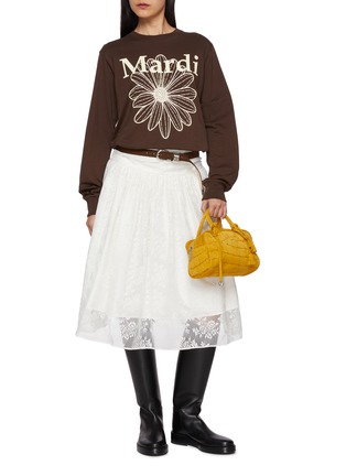 模特儿示范图 - 点击放大 - MARDI MERCREDI - Flower Graphic Crewneck Cotton T-Shirt