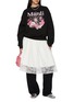 模特儿示范图 - 点击放大 - MARDI MERCREDI - Flower Blossom Graphic Crewneck Cotton T-Shirt