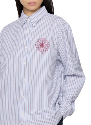  - MARDI MERCREDI - Embroidered Striped Cotton Shirt