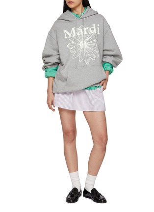 模特儿示范图 - 点击放大 - MARDI MERCREDI - Flower Graphic Oversized Cotton Hoodie