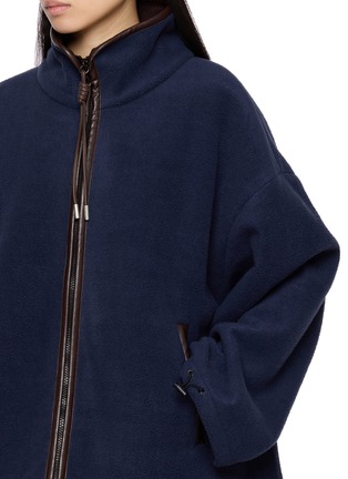  - MARDI MERCREDI - Leather Trim Fleece Jacket