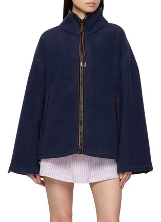 首图 - 点击放大 - MARDI MERCREDI - Leather Trim Fleece Jacket