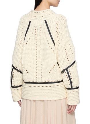 背面 - 点击放大 - ERMANNO SCERVINO - Contrast Insert Crochet Cotton Cardigan