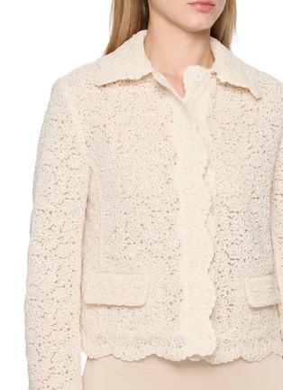  - ERMANNO SCERVINO - Lace Shirt Collar Crop Jacket
