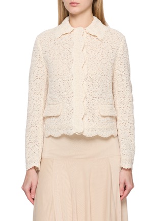 首图 - 点击放大 - ERMANNO SCERVINO - Lace Shirt Collar Crop Jacket