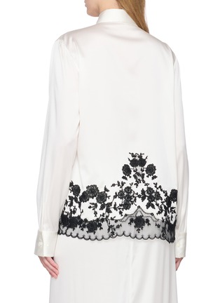 背面 - 点击放大 - ERMANNO SCERVINO - Long Sleeve Lace Embroidered Silk Shirt