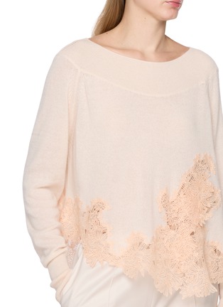 - ERMANNO SCERVINO - Long Sleeve Lace Insert Cashmere Knit Sweater