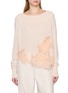 首图 - 点击放大 - ERMANNO SCERVINO - Long Sleeve Lace Insert Cashmere Knit Sweater