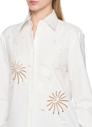  - ERMANNO SCERVINO - Long Sleeve Embroidered Cotton Shirt