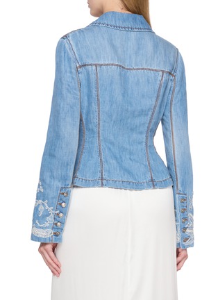背面 - 点击放大 - ERMANNO SCERVINO - Lace Panelled Sleeves Denim Jacket