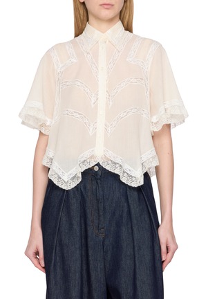 首图 - 点击放大 - ERMANNO SCERVINO - Irregular Lace Panel Shirt