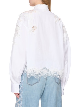 背面 - 点击放大 - ERMANNO SCERVINO - Long Sleeve Lace Embroidered Cotton Shirt