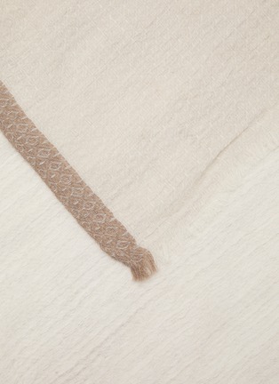 细节 - 点击放大 - LANE’S - Contrast Edge Wool Silk Shawl