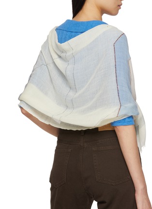 模特儿示范图 - 点击放大 - LANE’S - Geometric Print Rhinestone Embellished Wool Silk Cashmere Shawl