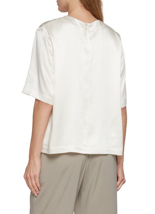 背面 - 点击放大 - SHARON WAUCHOB - Short Sleeve Silk T-Shirt