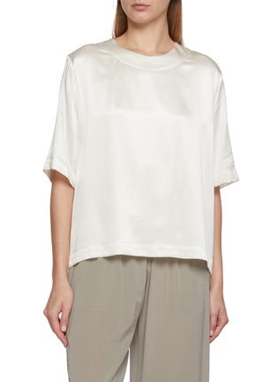 首图 - 点击放大 - SHARON WAUCHOB - Short Sleeve Silk T-Shirt