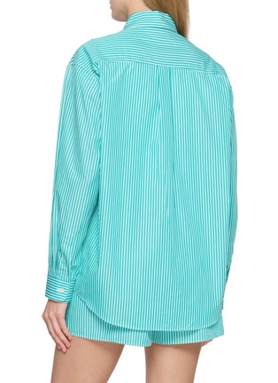 背面 - 点击放大 - SPORTY & RICH - Oversized NY Crest Striped Poplin Shirt