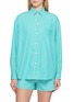 首图 - 点击放大 - SPORTY & RICH - Oversized NY Crest Striped Poplin Shirt