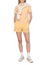 模特儿示范图 - 点击放大 - SPORTY & RICH - Embroidered Disco Cotton Fleece Shorts