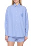 首图 - 点击放大 - SPORTY & RICH - Oversized NY Crest Striped Poplin Shirt
