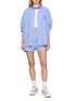 模特儿示范图 - 点击放大 - SPORTY & RICH - Oversized NY Crest Striped Poplin Shirt