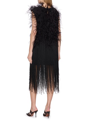 背面 - 点击放大 - SHARON WAUCHOB - Embroidered Feather Fringed Dress