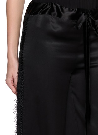  - SHARON WAUCHOB - Malia Drawstring Fringed Satin Pants