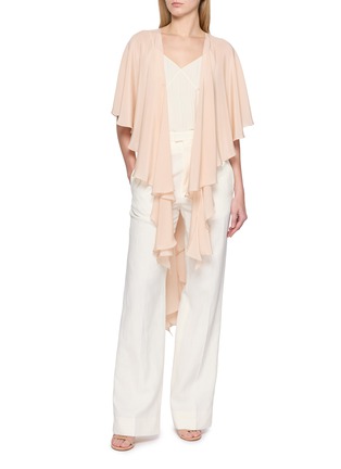 模特儿示范图 - 点击放大 - SHARON WAUCHOB - MILA 缎面雪纺披肩式上衣