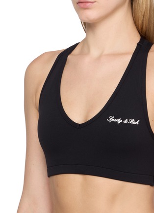  - SPORTY & RICH - Signature Logo V-neck Athletic Bra