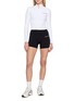 模特儿示范图 - 点击放大 - SPORTY & RICH - Signature Logo Mini Biker Shorts