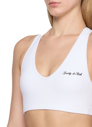  - SPORTY & RICH - Signature Logo V-neck Athletic Bra