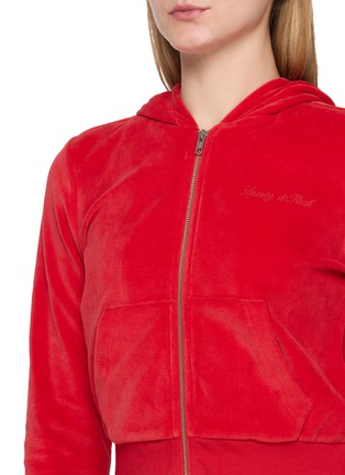  - SPORTY & RICH - Signature Logo Krystal Zip-up Hoodie